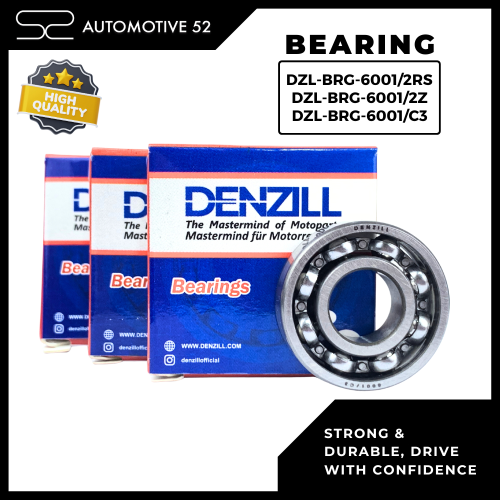 DELZILL KLAHER BEARING 2W DZL-BRG-6001 | BEARING 6001/2RS - 6001/2Z - 6001/C3 | แบริ่งรถจักรยานยนต์เ