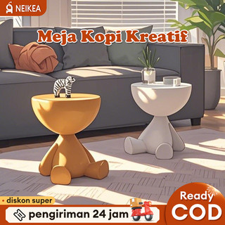 Meja Nakas Kreatif Bulat Minimalis Penyimpanan Hemat Tempat Kamar Tidur Ruang Tamu NEIKIA