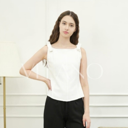 เสื้อเบลาส์ Peplum แขนกุดผู้หญิง Neat เรียบหรู Work & Daily Top Elora – Velano Studio