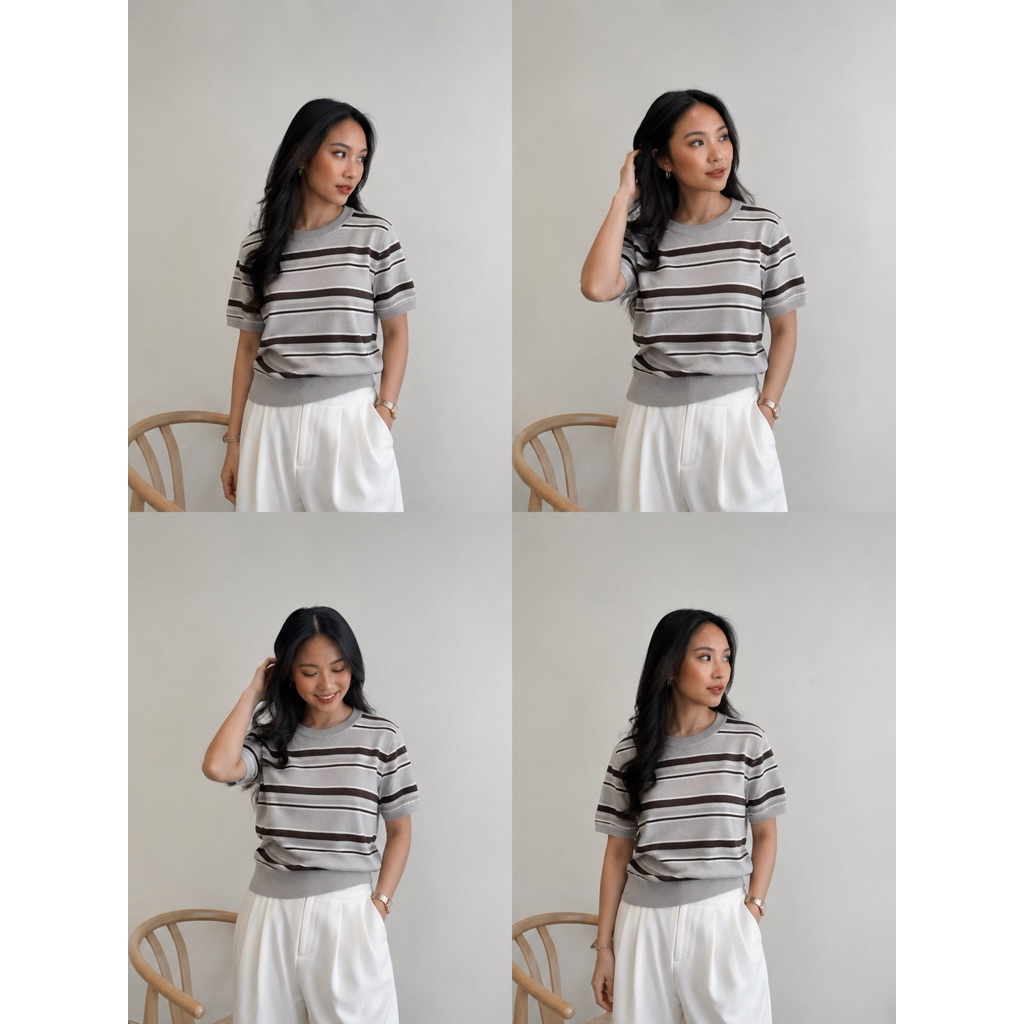 ONE-K STRIPED KNIT TOP 313860 (OK008)