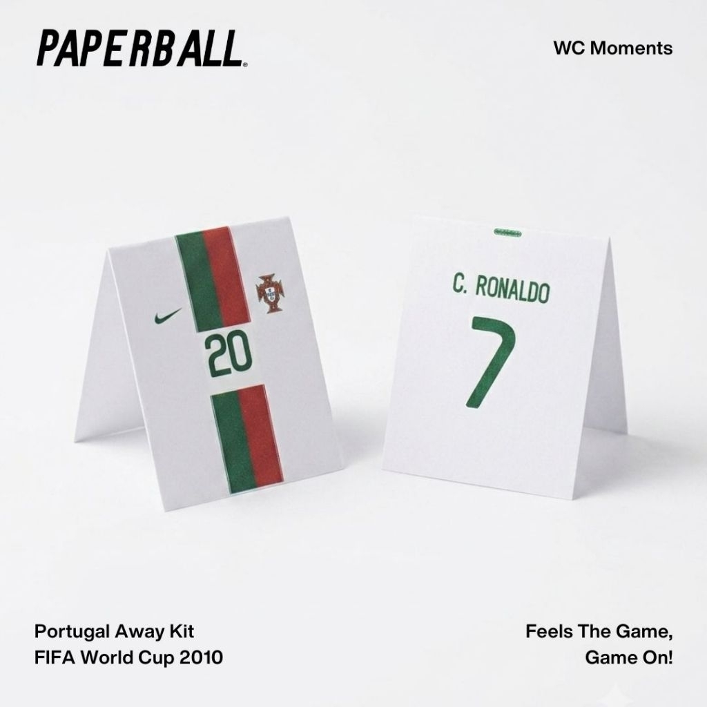 Classic Portugal Away FIFA World Cup 2010 WC Moments Paperball Football Paper