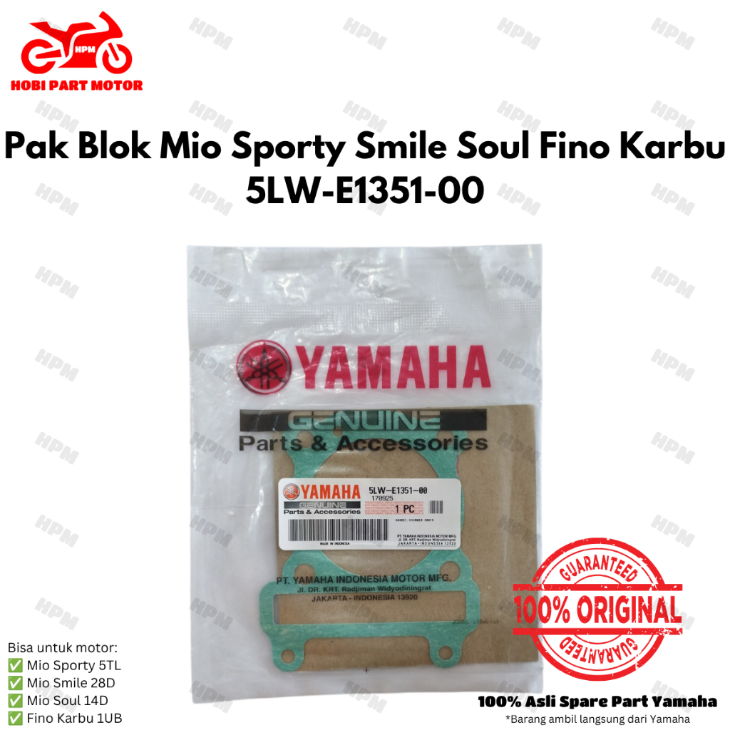 ปะเก็น Pak Paking Packing Block กระบอก yamaha 5LW-E1351-00 Mio sporty Mio smile Mio soul fino คาร์บู