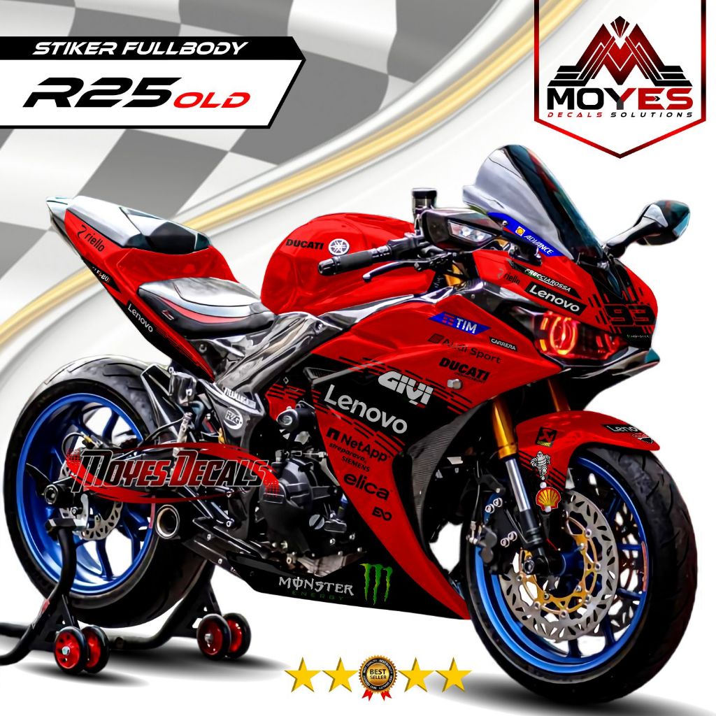 สติ๊กเกอร์รูปลอก Motor R 25 Old Full Body Simple Motif / สติ๊กเกอร์ Variation R25 สติ๊กเกอร์เก่า R25