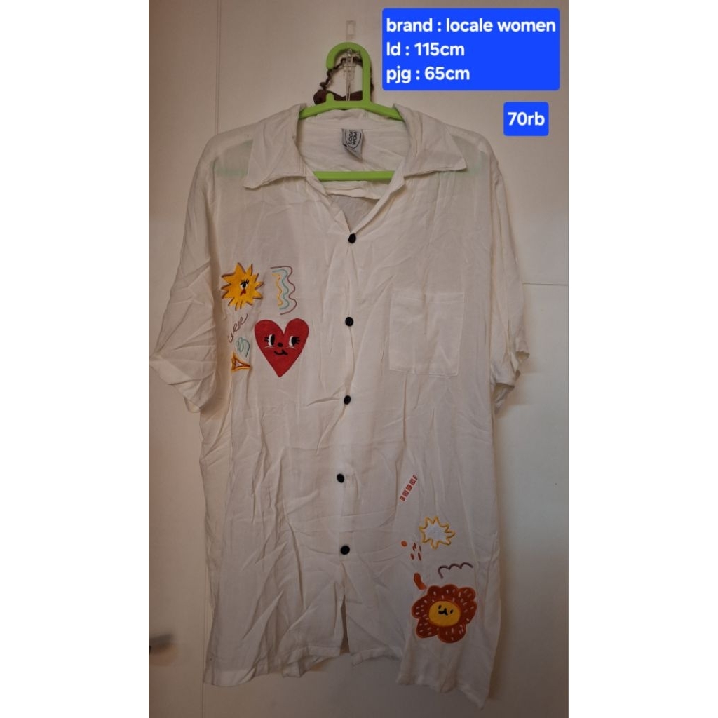 KEMEJA [Preloved] Locale Women x Liunic White Shirt - Sunshower White Shirt