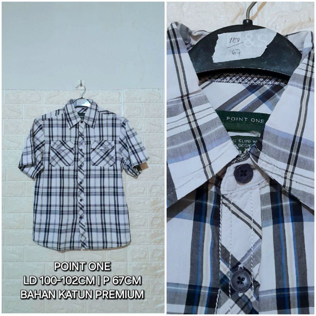 KAMEJA KATUN เสื้อเชิ้ตผู้ชาย P0INT 0NE ORIGINAL COTTON MATERIAL SMOOTH LIK3 ใหม่ || เสื้อเชิ้ตแขนสั