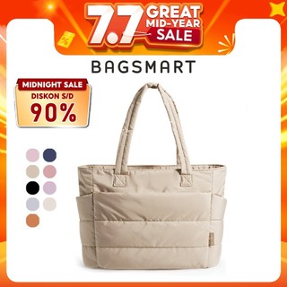 BAGSMART Tas Wanita Tote Bag Lightweight Puffy Tas Kuliah Tote Bag for Travel  Work Beach
