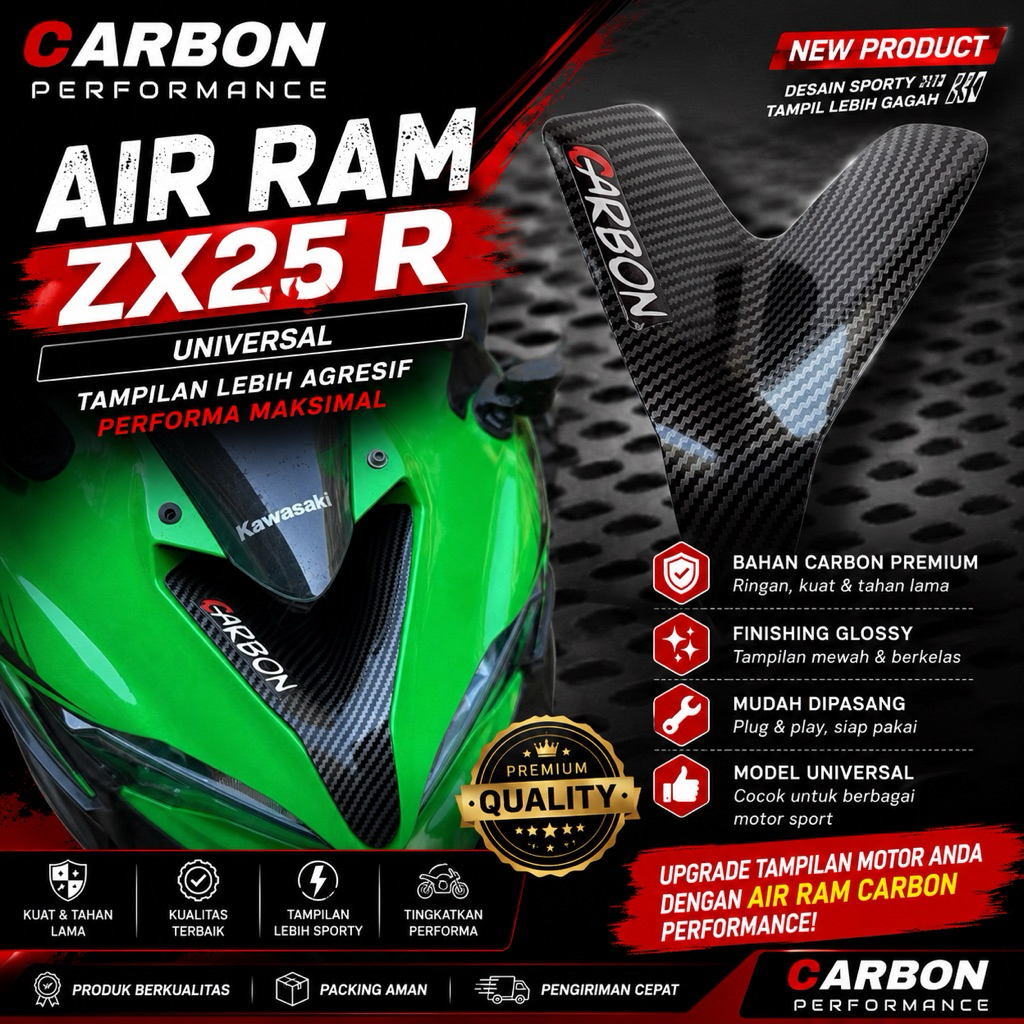 AIR RAM AIRRAM ZX 25 R CARBON GLOSSY zx wtp AIR vent cover zx25r อุปกรณ์เสริม zx25r variations zx25 อุปกรณ์เสริม