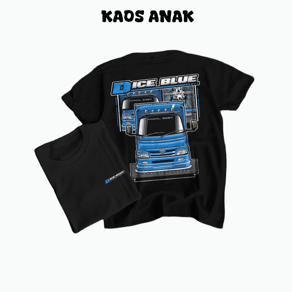 เสื้อยืด CHILDRENS - เสื้อยืด DICE BLUE ใหม่ล่าสุด, CHILDRENS DICE BLUE TRUCK, DISTRO CLOTHES