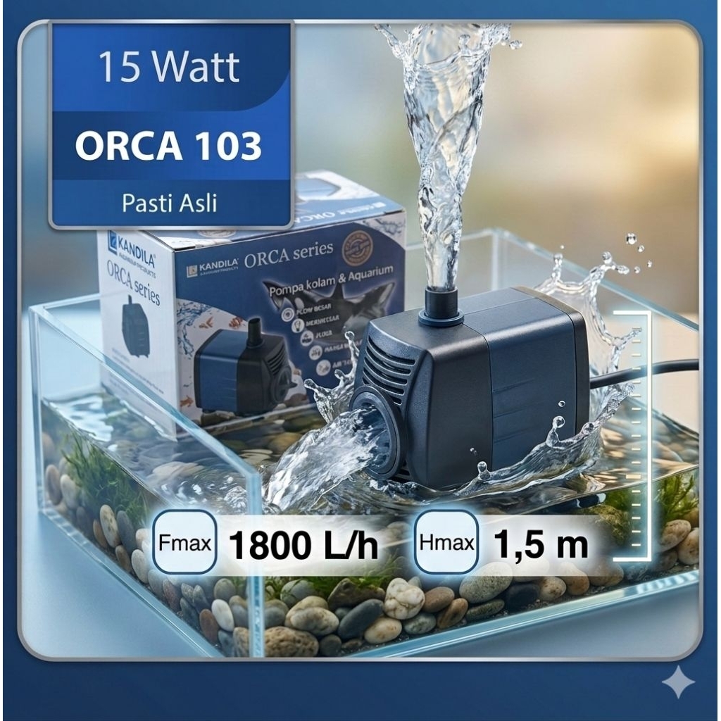 ORCA 103 PUMP 15WATT/1800LPH AQUARIUM PUMP