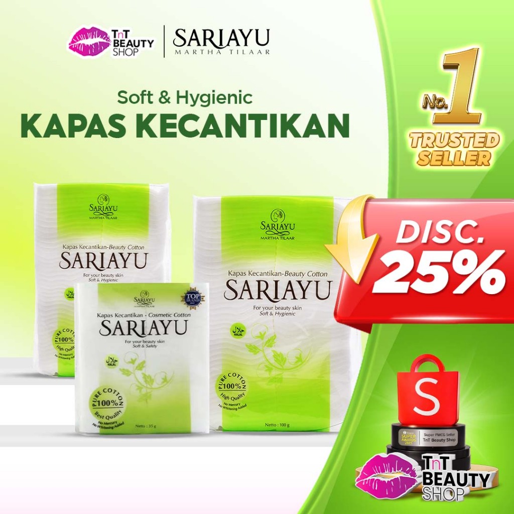 SARIAYU FACIAL COTTON 35gr - 50gr - 100gr Sari Ayu Beauty COTTON | TnT Beauty Shop