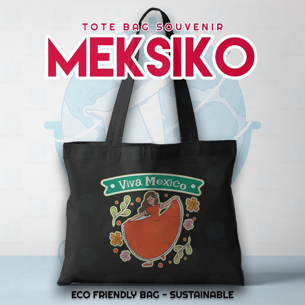 ของที่ระลึก ของที่ระลึก Tote Bag Mexican Overseas - กระเป๋าโท้ตของที่ระลึก Mexican Folklimbrico City