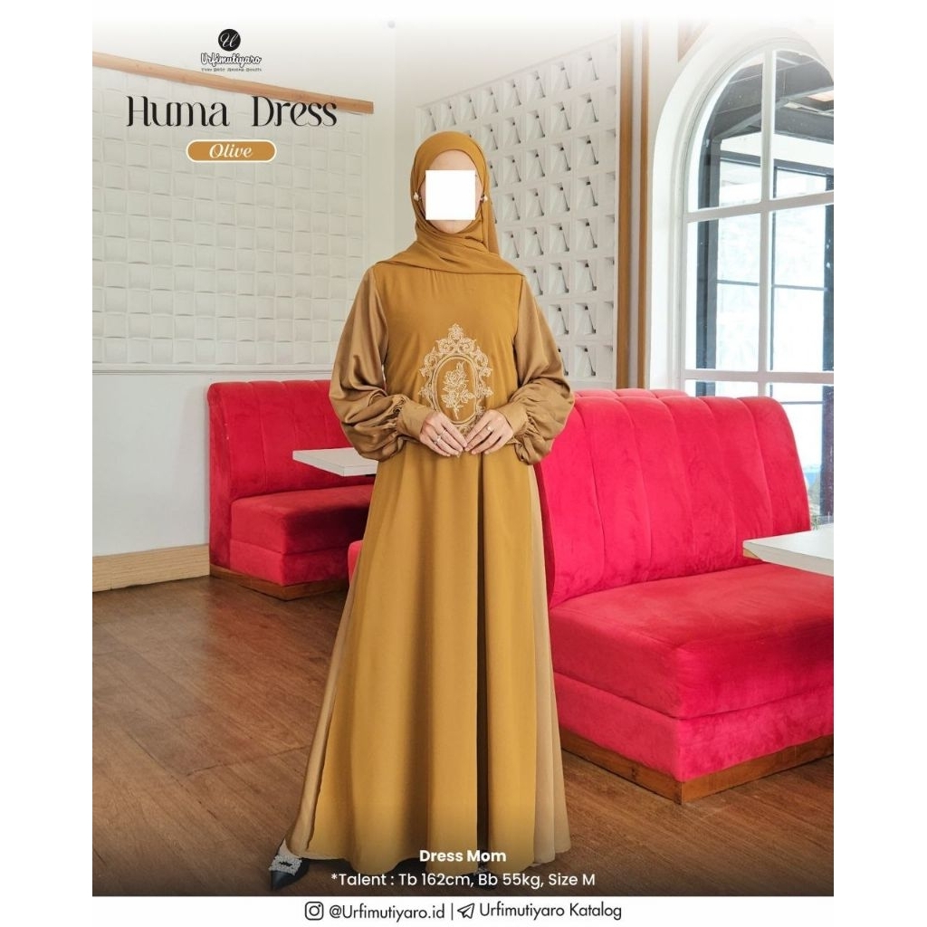 Huma dress & pashmina by Urfiimutiyaro