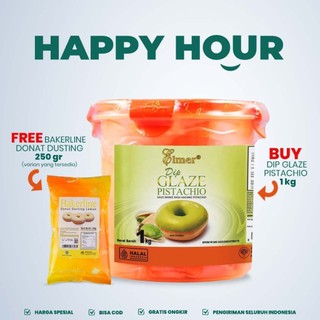Elmer Dip Glaze 1kg Pistachio Vista - FREE DONAT DUSTING 250 GR