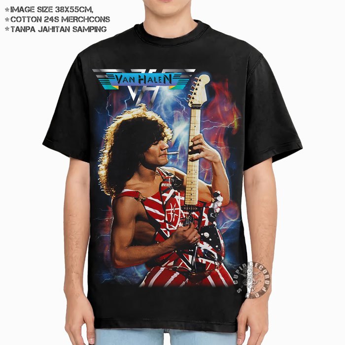 Eddie Van Halen Band เสื้อยืด Legend Hard Rock Heavy Metal Bootleg เสื้อยืด Unisex - โปสเตอร์