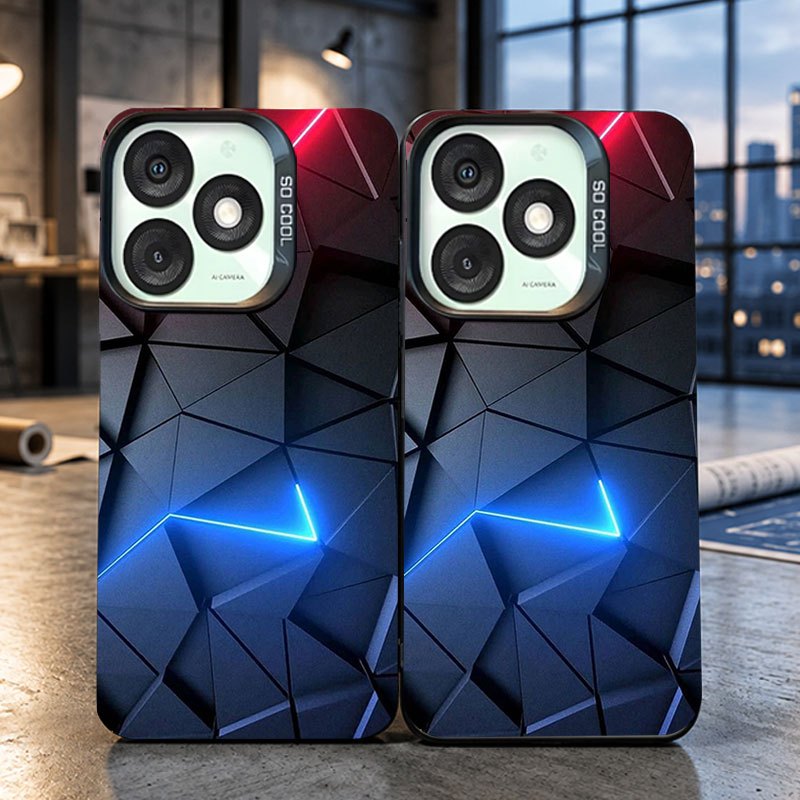 Softcase IMD สีดําบทคัดย่อ Motif Minimalist Premium ป้องกัน HP สําหรับ Itel A50 A60 A70 A80 P55 5G S
