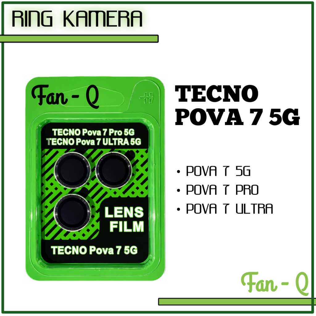 เลนส์ฟิล์มวงแหวนกล้องสีดําสําหรับ Tecno Pova 7 5G, Pova 7 Pro, Pova 7 Ultra