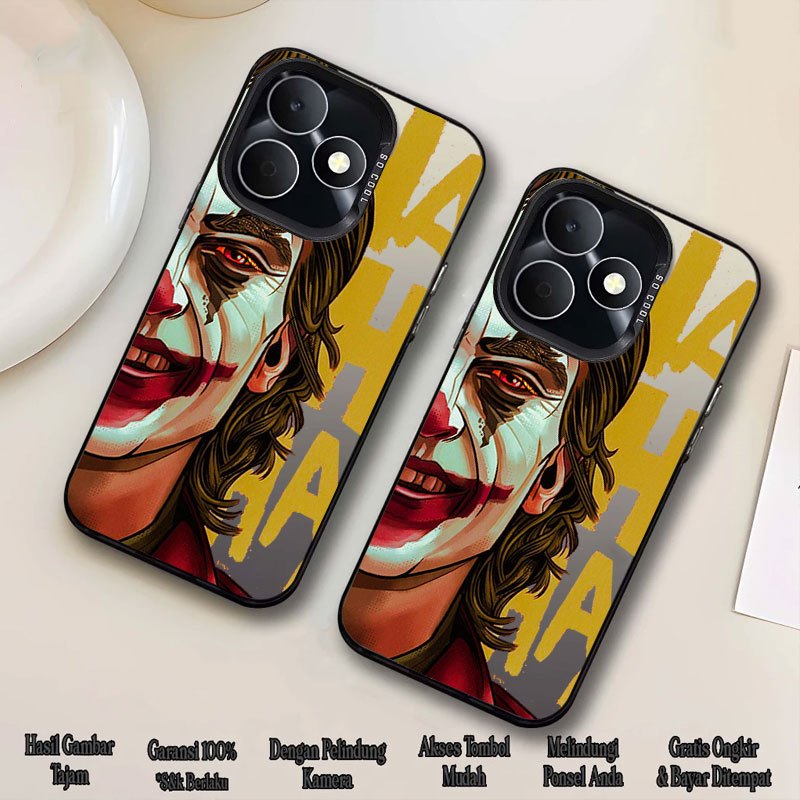 Softcase IMD สีดํา Minimalist Joker Motif Premium ใช้งานร่วมกับ HP Protector สําหรับ Realme 3 5 Pro 
