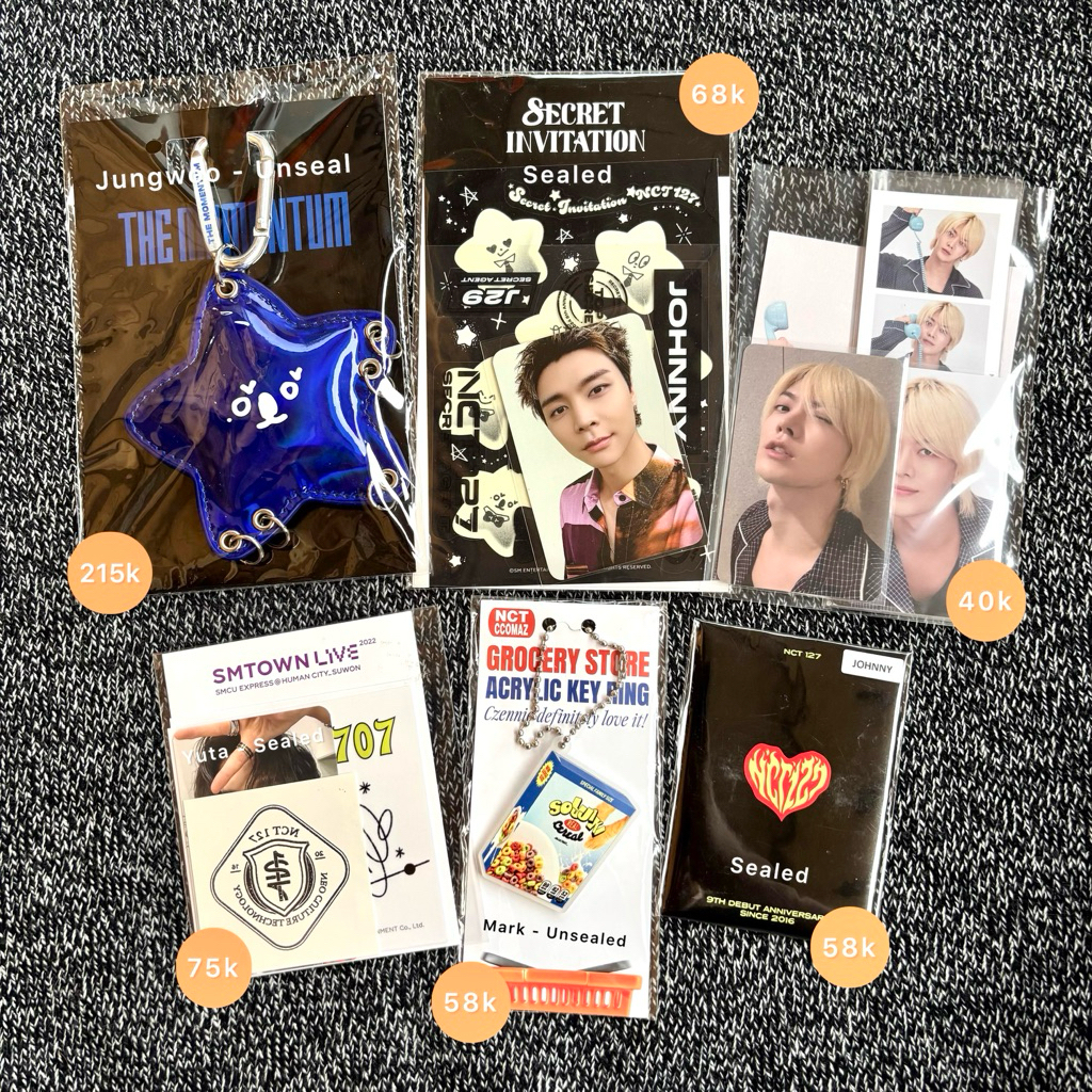 MD Merch NCT ปลาดาว Carabiner Momentum ครบรอบ Tattoo พวงกุญแจชุด Johnny Taeyong Yuta Doyoung Jaehyun