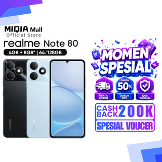 realme Note 80 4GB+8GB*|128GB (Desain Tangguh | 6300mAh Baterai | Proteksi ArmorShell™ | Jaminan Lancar Hingga 48-bulan | IP54)