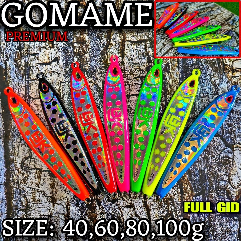 METAL JIG GOMAME 40g-100g FOIL POLKADOT BJK FULL GID FISHING BAIT JIGGING BJK