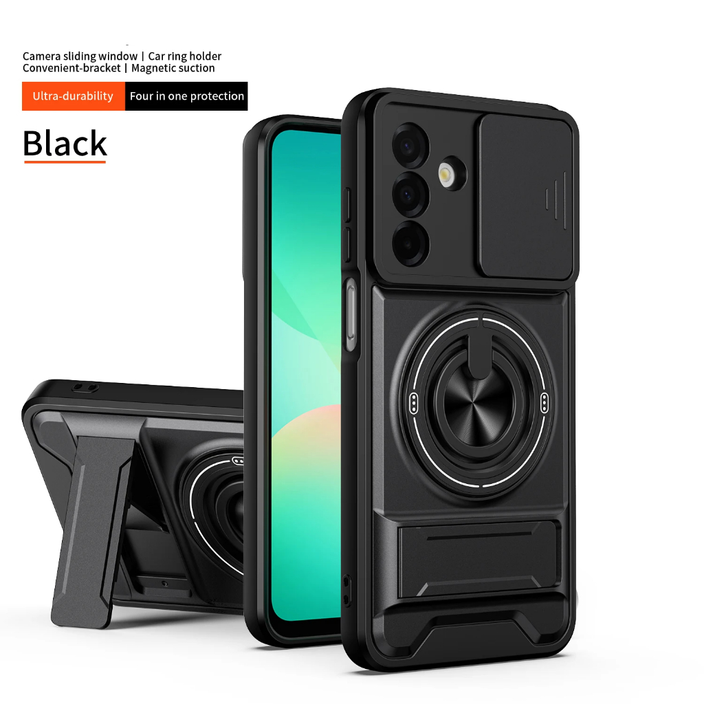 เคสสําหรับ Samsung A17 4G/5G A26 5G Softcase MAGNETIC ARMOR KICKSTAND Casing Case Hp Samsung