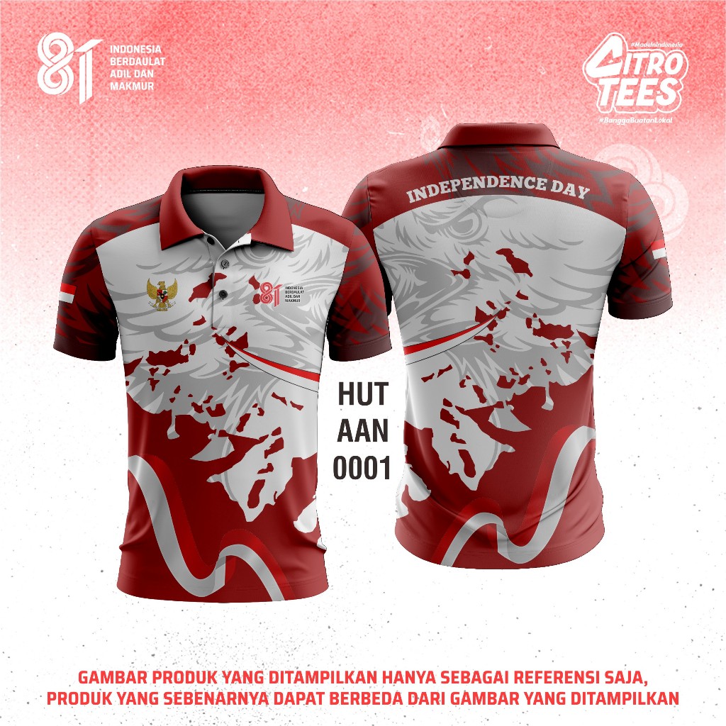 CTS HUT RI - INDEPENDENCE JERSEY 2026 (HUT AAN 0001) | NEEDLE DRYFIT | ฟรีกําหนดเอง