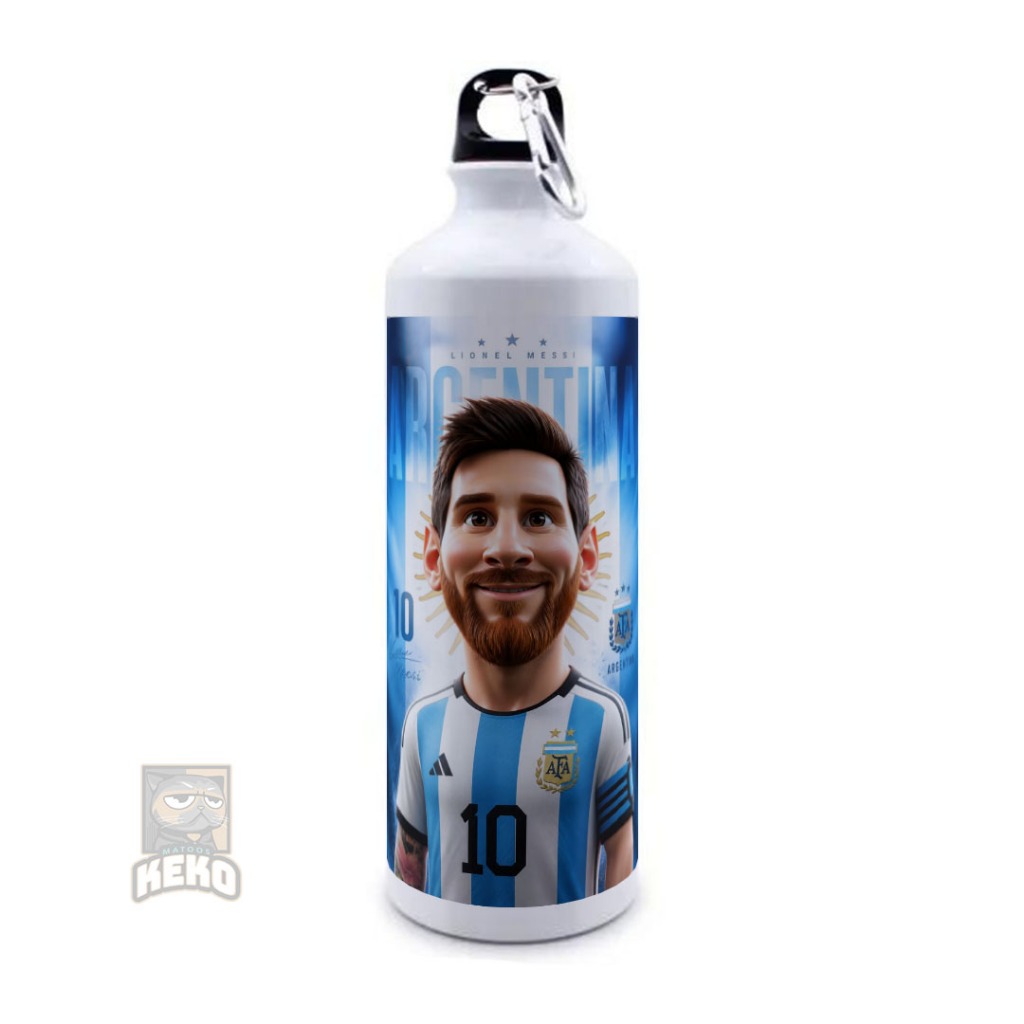 อาร์เจนตินา Goat Lionel Messi 3D The Football Genius of All Time Sport Bottle