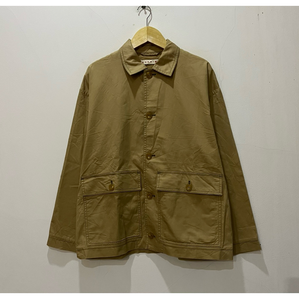UNIQLO X MARNI เสื้อแจ็คเก็ตอรรถประโยชน์สีเบจ