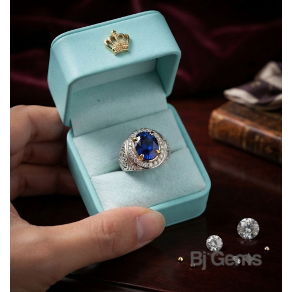 RING 10 US Blue Sapphire Corundum Bangkok Gemstone RING