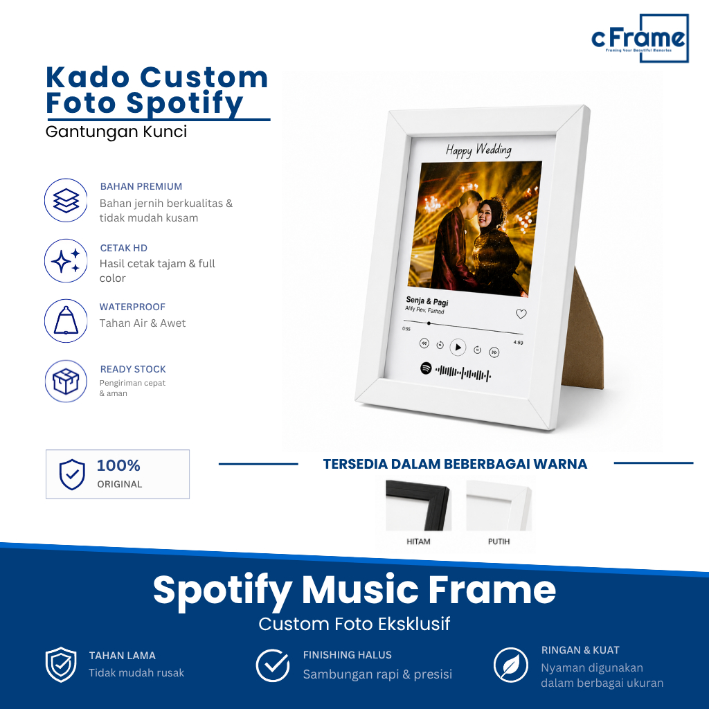 C Frame Custom Spotify Music Frame 4R | กรอบรูปความงามคู่ที่ไม่ซ้ํากันครบรอบของขวัญวันเกิด