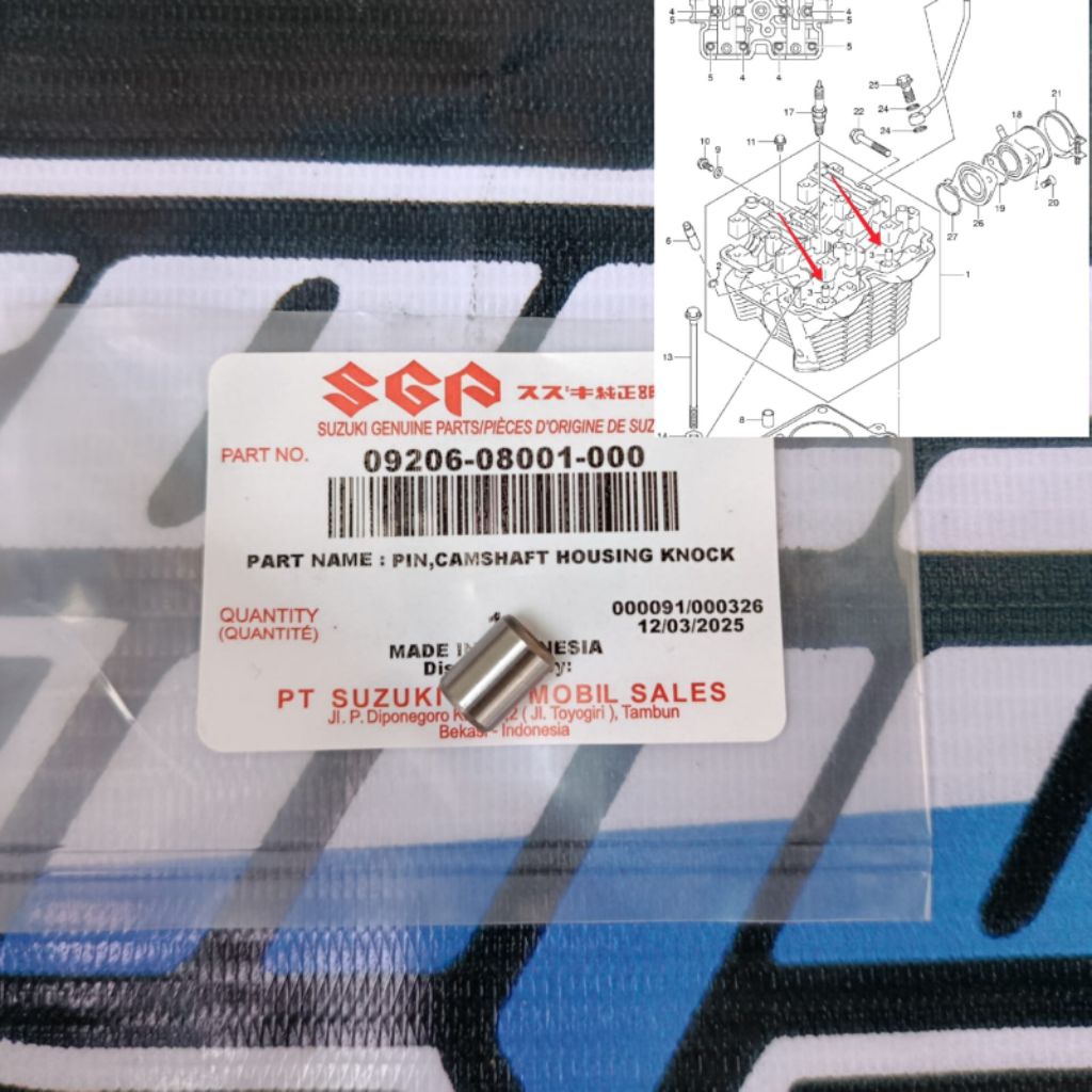 CRANKSHAFT/ BOSH HEAD SATRIA FU150 2005-2015 (1PC) CODE O9206-08001 ORIGINAL SGP