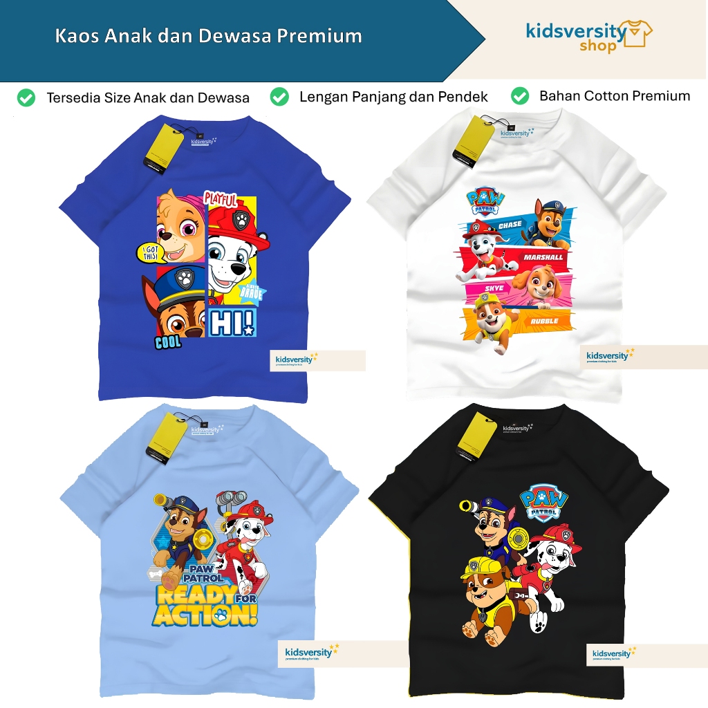 เสื้อยืดผ้าฝ้ายเด็กชาย Paw Patrol