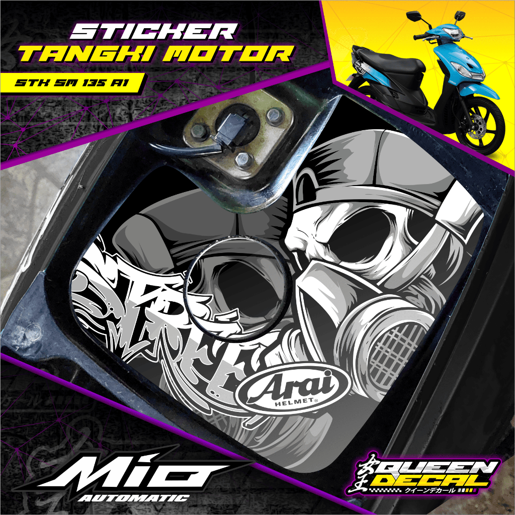 Mio Sporty Motorcycle Tank Cover Sticker with Japanese Anime Character Design - Mio Sporty Motorcycl