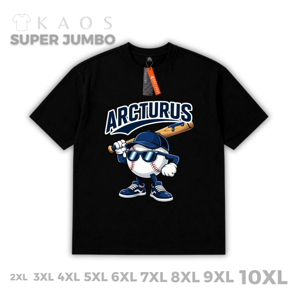 เสื้อยืด Super Jumbo 2XL 3XL 4XL 5XL 6XL 7XL 8XL 9XL 10XL แขนสั้นเบสบอล