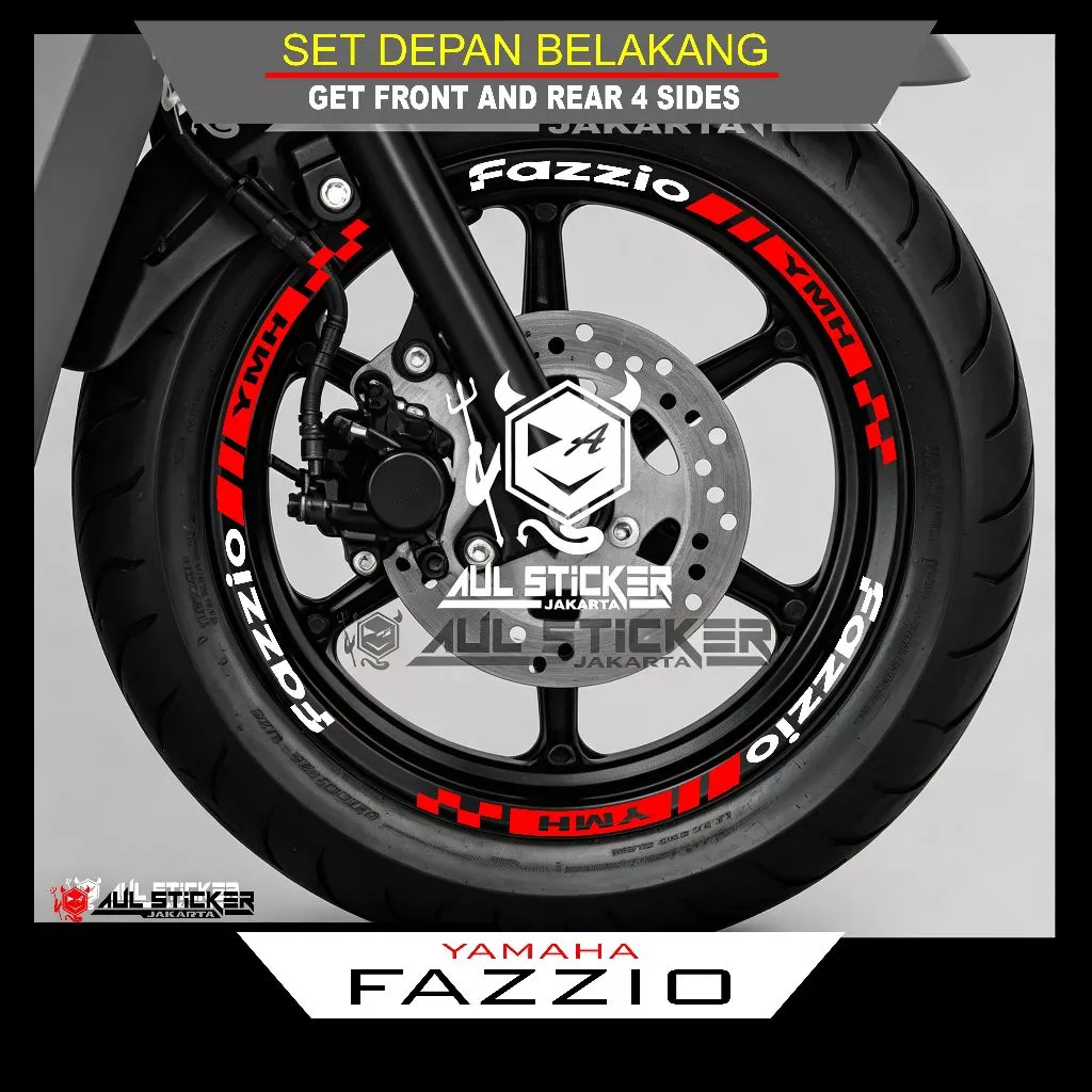YAMAHA NEW FAZIO FRONT REAR RIM STICKER (kc.033)