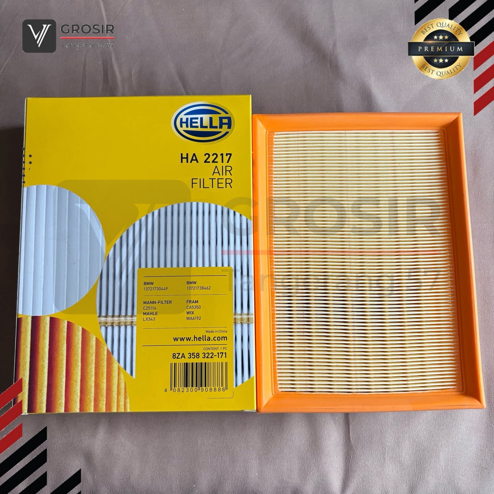 MESIN Bmw E46 M43 HELLA HA2217 กรองอากาศ กรองอากาศเครื่องยนต์รถยนต์