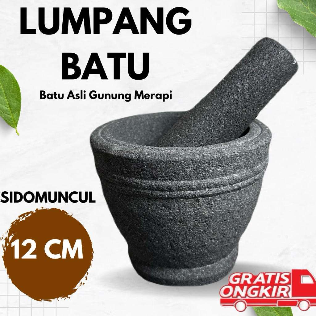 Sidomuncul Original Merapi Mini Stone Mortar + Pestle - ครกหิน