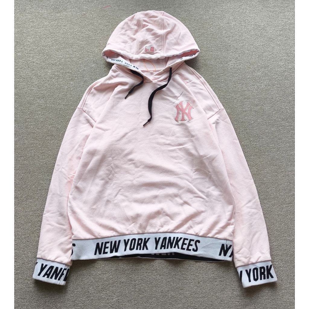 MLB YANKEE FASHION PINK HOODIE LOGO EMBROIDERY SZ XL