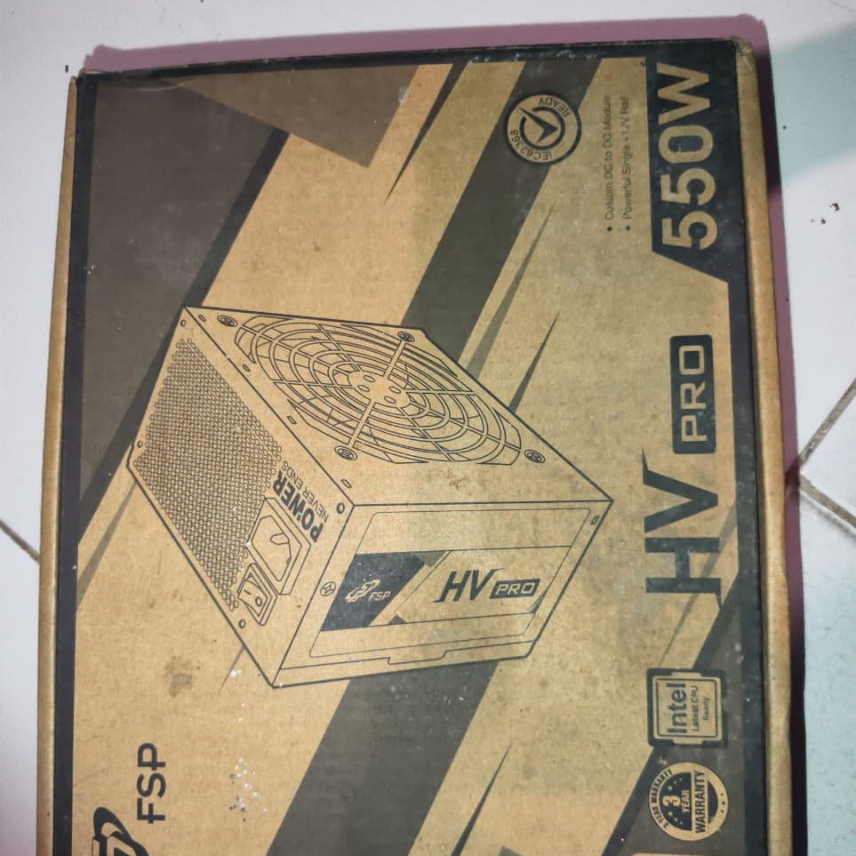แหล่งจ่ายไฟ fsp hv pro 550W 80+ สีบรอนซ์ psu 80plus 80+ สีบรอนซ์