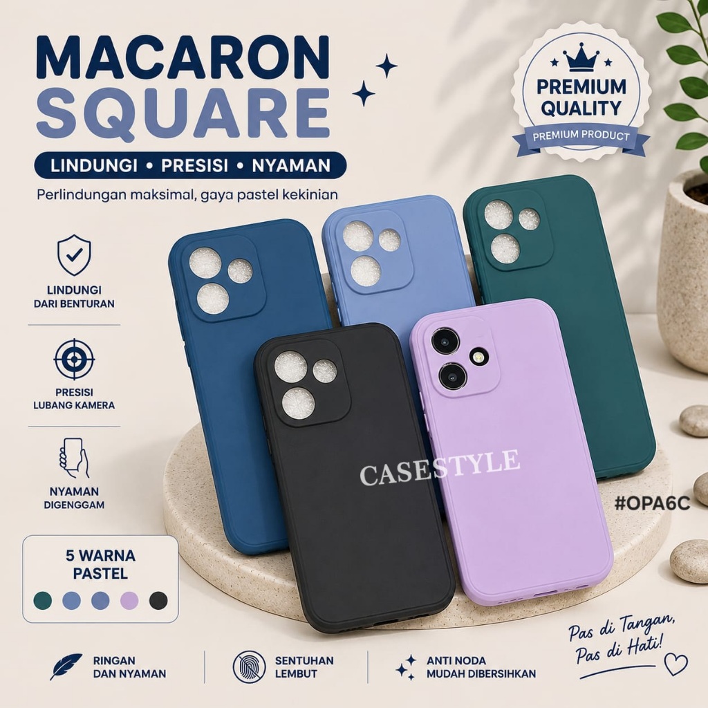 Oppo A6C Softcase Candy Macaron Square Plain Case Oppo A6C MS-1 - Casestyle