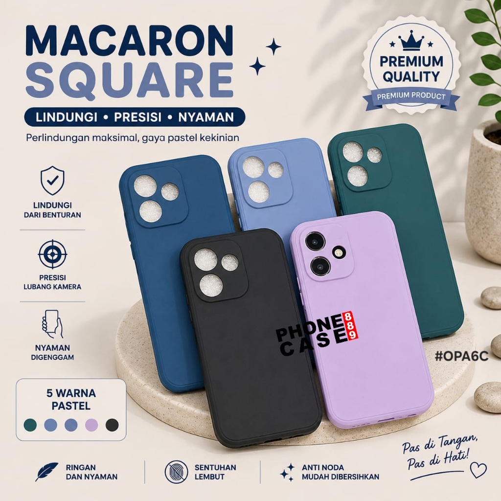 OPPO A6C CASE MACAROON SQUARE LIQUID EDGE SOFT CASE OPPO A6C MS-1