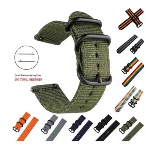 Casio F91W F-91W Strap Canvas Nylon Watch Strap Casio F91W F-91W Series - Strap 18mm Nylon Army Look