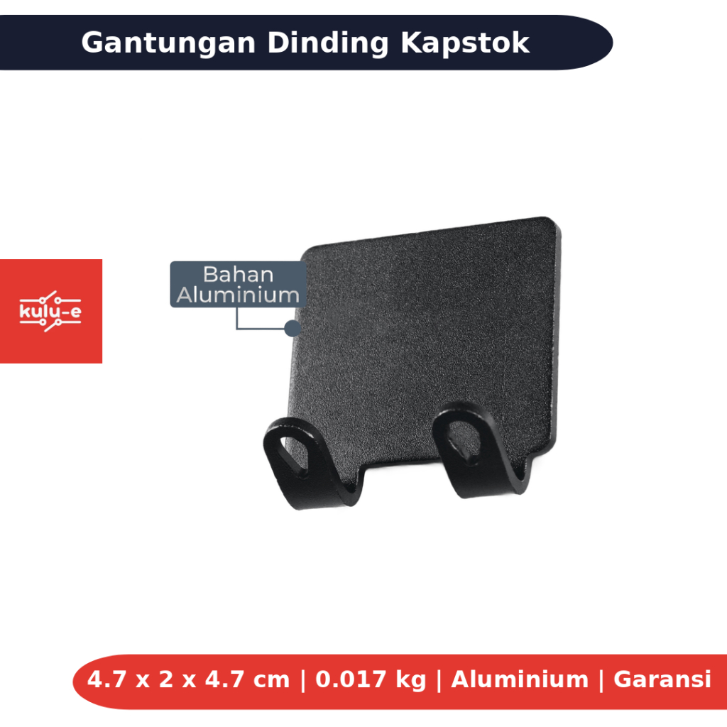 GANTUNGAN Kapstok Hook Hanger Aluminium MT14 Black Wall Hanger