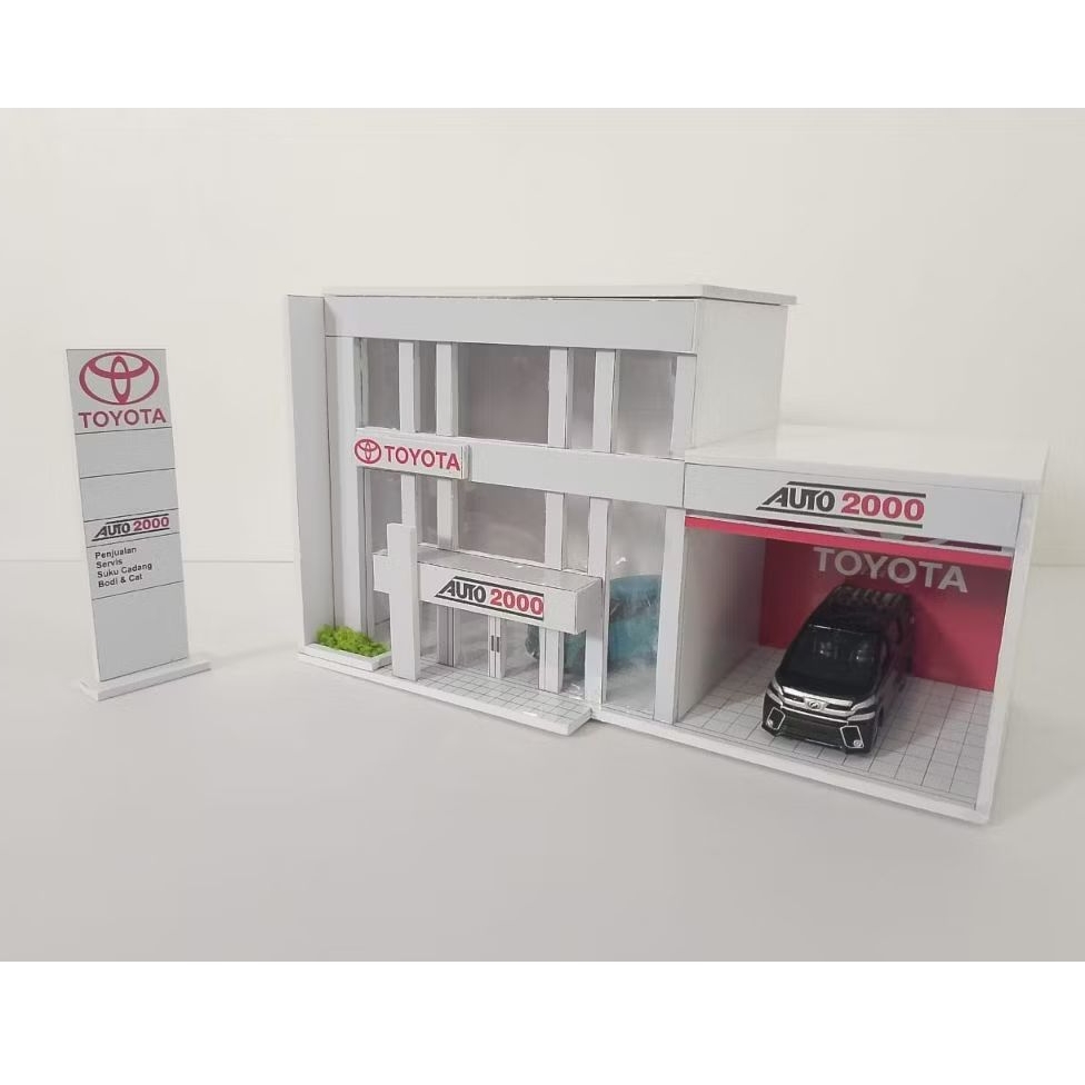 MINIATURE / DIORAMA DELER TOYOTA SCALE 64 NON BASE PREMIUM PVC BOARD MATERIAL + STURDY และ DURABLE ส