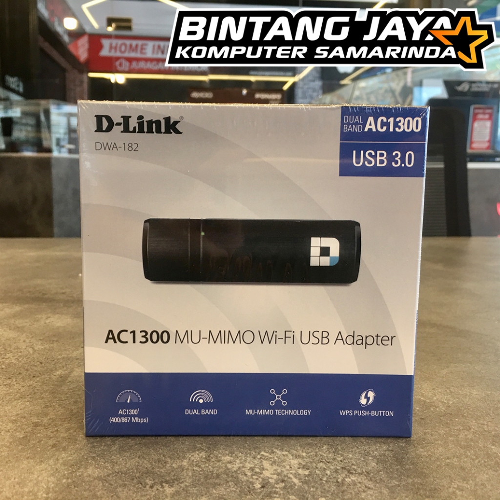 D-LINK DWA-182 AC1300 Mu-Mimo Wireless Wifi Dual Band USB Adapter