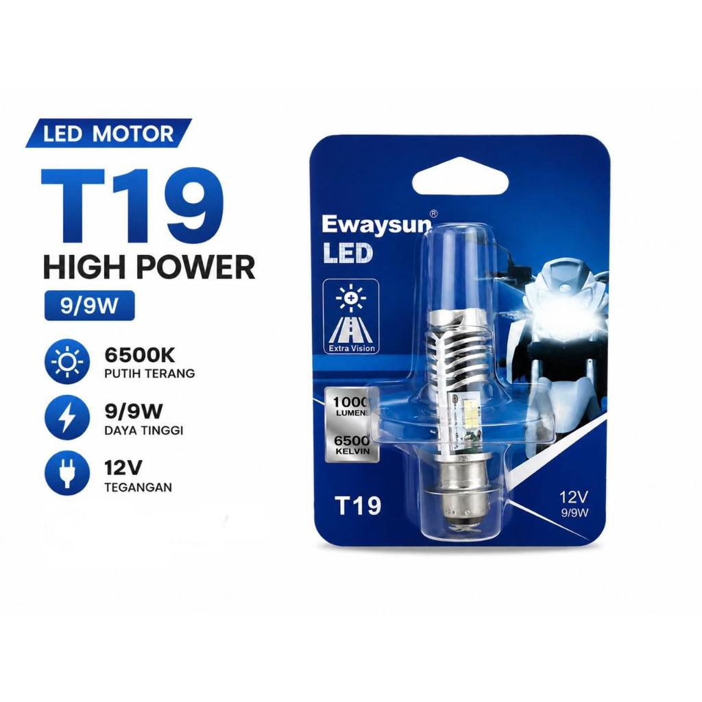 สีขาว LED รถจักรยานยนต์ด้านหน้า T19 H6 M5 AC DC 6500K 9/9W Universal ด้านหน้าหลอดไฟ Mio Beat Vario S