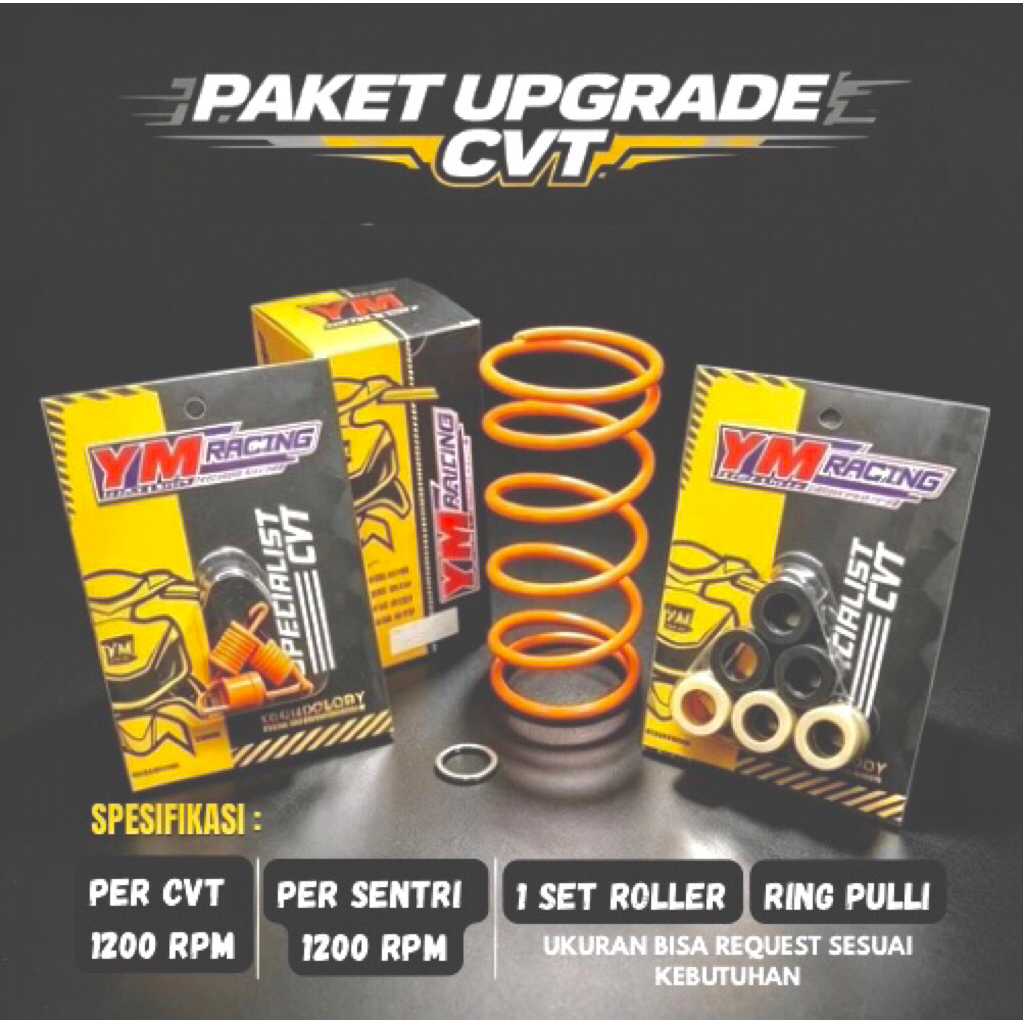 แพ็คเกจ CVT UPGRADE 1200 RPM YM RACING ALL MATIC BEAT/VARIO/MIO/SCOOPY/GENIO/NMAX/AEROX/LEXI/PCX/XTI