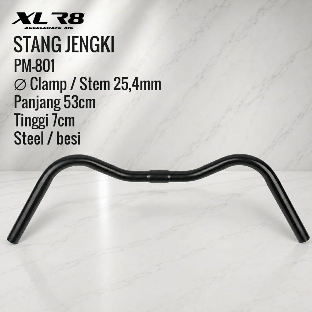 Jengki แฮนด์จักรยานไม่มีเสา PM-801 25.4 มม.53 ซม. เหล็กเหล็ก