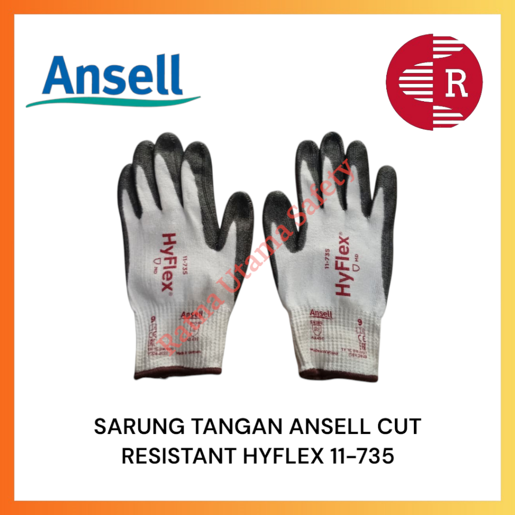ANSELL CUT RESISTANT HYFLEX 11-735 ถุงมือ