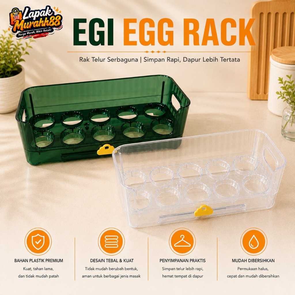 EGI EGG RACK EGG กล่องเก็บของ / 10-COMPANIMENT EGG PLACE / 1-LAYER EGG CONTAINER กล่อง